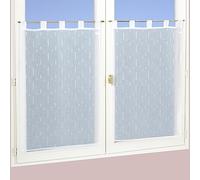 QABANE Atout Ciel Paire de voilages Unis à Pattes prêts à Poser, 2X 45x90cm, Blanc