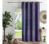 QABANE Home Maison - Rideau d'ameublement uni Vera Coton Bleu 140x260 cm