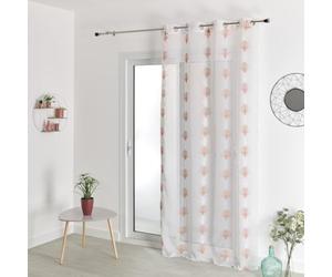 QABANE HomeMaison.COM Voilage Effet Lin Brode - Terracotta - 140 X 240 c