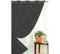 QABANE Homemaison Rideau Occultant Non Feu M1, Polyester, Anthracite, 260x240 cm