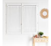 QABANE - Paire Voilages Ruban Macramé - Étamine Légère Polyester - Parement Élégant - Ourlets Passe-Tringle 4 cm - Ambiance Bohème Romantique - 60 x 160 cm - Blanc