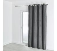 QABANE - Rideau 100% Occultant Effet Chiné - Polyester - Thermique Phonique - Isolation Anti Bruit et Lumière - Rideaux Occultants Chambre Salon - 140 x 260 cm - Gris Anthracite