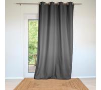 QABANE - Rideau Ignifugé M1 Non Feu à Œillets - Rideaux - Polyester - Sécurité ERP - Tissage Demi-Natté - pour Hôtels Restaurants Salles Spectacle - 140 x 260 cm - Gris Anthracite
