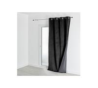 QABANE - Rideau Isolant Et Occultant en Velours Doublé Polaire - Velours 100% Polyester - Thermique Phonique - pour Chambre Salon - Ruban Thermocollant Inclus - 135 x 280 cm - Noir
