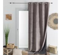 QABANE - Rideau Isolant Et Occultant en Velours Doublé Polaire - Velours 100% Polyester - Thermique Phonique - pour Chambre Salon - Ruban Thermocollant Inclus - 135 x 280 cm - Taupe