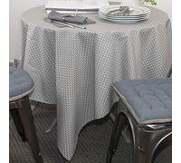 QABANE Sud Etoffe Nappe plastifiée Éventails Gris, Taille - Rectangulaire 150x150 cm HM69A0776