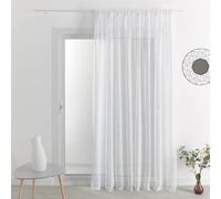 Voilage Tamisant en Etamine Polyester Blanc 175 X 240 cm