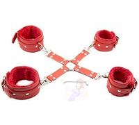 QABUOO Bracelet de cheville fitness en cuir rouge