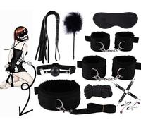 QABUOO Ensemble de dix pièces en nylon noir à la mode simple