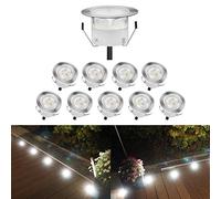 QACA Lot de 10 Spots LED Encastrable,Spots pour Escaliers Pont Lumière pour Jardin, Patio, Spots Luminaires LED Decoration les EscalierDC 12V Etanche IP67 (Blanc Froid)