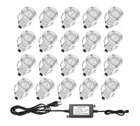 QACA Lot de 30 Mini Lampe de Spot Encastrable LED pour Terrasse Enterré Plafonnier DC 12V Etanche IP67 Escalier pour Eclairage Extérieur, L'escalier, Patio, Piscine, Paysage (Bleu)