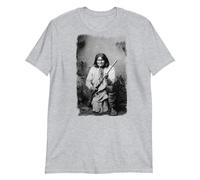 QACDUDNU Geronimo t Shirt Warrior Native Grey L