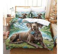 QADDKRTEV 3D, Imprimé German Shorthaired Pointer Ensemble De Literie avec Microfibre Super Douce Et Respirante Housse De Couette 3 Pièces Et Taie d'oreiller Super King(260x220cm)