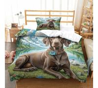 QADDKRTEV 3D, Imprimé German Shorthaired Pointer Ensemble De Literie Microfibre Super Douce Et Respirante Housses De Couettes 3 Pièces Et Taie d'oreiller Single(135x200cm)