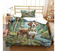 QADDKRTEV 3D, Imprimé German Shorthaired Pointer Literie en Microfibre Super Douce Et Respirante Set De Housse De Couette 3 Pièces avec Taies d'oreiller Single(135x200cm)