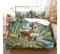 QADDKRTEV Imprimé 3D German Shorthaired Pointer Ensemble De Literie avec Microfibre Super Douce Et Respirante Housse De Couette 3 Pièces Et Taie d'oreiller Double(200x200cm)