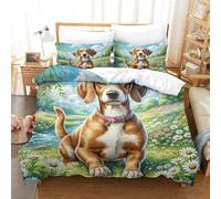 QADDKRTEV Imprimé 3D German Shorthaired Pointer Literie en Microfibre Super Douce Et Respirante Set De Housse De Couette 3 Pièces Et Taie d'oreiller Single(140x200cm)