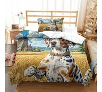 QADDKRTEV Imprimé 3D German Shorthaired Pointer Literie en Microfibre Super Douce Et Respirante Set De Housse De Couette 3 Pièces avec Taies d'oreiller Single(135x200cm)