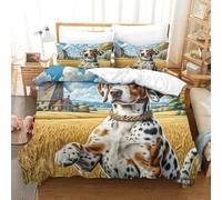 QADDKRTEV Imprimé 3D German Shorthaired Pointer Parure De Lit Microfibre Super Douce Et Respirante Housses De Couettes 3 Pièces avec Taies d'oreiller Super King(260x220cm)