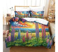 QADDKRTEV Imprimé 3D Lupin Parure De Lit Microfibre Super Douce Et Respirante Housse De Couette 3 Pièces avec Taies d'oreiller Super King(260x220cm)