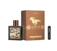 Qaed Al Fursan Untamed Eau de Parfum 90 ml Unisexe Arabe Longue Durée + Vaporisateur 5 ml Parfum boisé et épicé avec des notes de cardamome, lavande et ambre (Untamed)