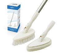 Qaestfy Brosse à récurer et Brosse de Nettoyage pour Douche avec Long Manche en Aluminium de 130 cm pour Salle de Bain, Baignoire et carrelage - Modèle QAE002