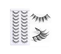 Qaestuan 10 Paires Faux Cil, Faux Cils Naturel, Lashess AutoadhéSif, Manga Lashes Mince, Fauxs Cils Manga Reutilisable, Cat Eye Lashes Volume Moelleux, pour un Look Léger Quotidien