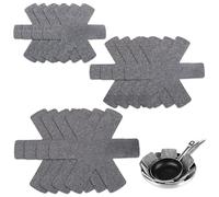 Qaestuan 12 Pièces Protections pour Poêles en Feutre, 3 Protege Poele de Tailles Différentes, Protege Casserole Anti-Rayures, pour Séparer et Protéger Les Surfaces de Votre Cuisine pour la Maison