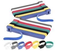 Qaestuan 140 Pcs Sangle Scratch, 12x150mm Scratch Cable Velcro, Attache Cable de Câble Réglables, Réutilisables Nylon Sangles de Câble Attaches, pour Maison, Bureau, pour la Gestion des Câbles