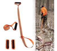 Qaestuan 2 Pièces Corde de Traînée de Cerf, Corde de Remorquage de Cerf, Réfléchissante Corde de Chasse, Sangle de Traînée de Cerf Portable pour Emballage, Bagages, Traînage et Traction Faciles