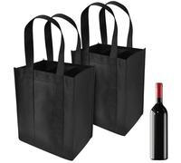 Qaestuan 2 Pièces Sac à Bouteilles, Sac de Transport avec Séparateurs pour Bouteilles, 31 X 25 X 18cm Portable Porte Bouteille, Weinflasche Tasche Réutilisable, pour Champagne Bière Boissons