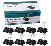 Qaestuan 24 Pièces Pinces à Double Clip, Multi Fonctions Binder Clips, Large Noir Clip à Documents, Clips à Documents, Pinces à Papieren Métal (51mm,15mm)
