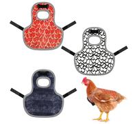 Qaestuan 3 Pcs Selle de Poulet, Tablier de Selle de Poulet Poule avec Sangles, Gilet de Sécurité pour Poules, Protection Dorsale et Latérale, Accessoires de Protection des Plumes Volaille