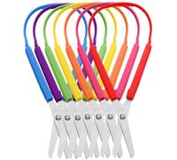 Qaestuan 7 Pcs Ciseaux pour Enfants, Ciseaux Enfant avec Anneaux Ergonomiques 3D, Ciseaux Bouts Ronds, Ciseaux à Boucle avec Poignée, Ciseaux pour les Petites Mains Gauchers, pour Maternelle, Primaire