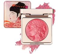 Qaestuan Blush en Poudre, Fard à Joues Illuminateur de Teint, Maquillage Longue Durée, Résistant à L'eau et à La Transpiration (Rose)