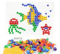 Qaestuan Jeu d'emboîtement Mosaïque, 592 pièces Briques Jeu de Construction, Creative Mosaïque Puzzle Enfant, Jeux Educatif Cadeau pour Enfant 3 4 5 Ans