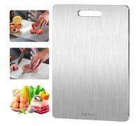 Qaestuan Planche à Découper en Titane, Planche à Découper en Inox, Planche a Decouper des Deux Côtés, Yamato Planche à DéCouper Plateau de Service, Planche à Couper en Titane, pour Viande, Fruits