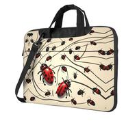 qahuopp Sac d'ordinateur imprimé coccinelle avec poignée de transport pour ordinateur portable 13 14 15,6 pouces, Noir , 15.6 inch