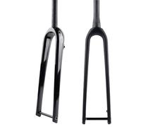 QAINKUN Fourche VTT Vélo de Route Gravel 700C entièrement en Fibre de Carbone Cyclocross Frein à Disque Plat avec Fourche Avant à axe traversant Dur Droit Conique Fourches pour VéLo(Taptered Gloss)