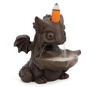 Qaixwuyi Bruleur D'encens Dinosaure Porte Encens Céramique Backflow Incense Burner avec 20 Encens Cone Refoulement 1 Pince 1 Tapis pour Méditation Yoga Bureau Chambre à Coucher Salon
