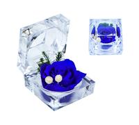 Qaixwuyi Coffret Roses Bleues Éternelles Boîte à Cadeaux Rose Bleue Boîte à Anneaux Fleurs Éternelles Boîte à Roses Saint Valentin Coffret Feurs Éternelles Saint Valentin Confessions Mariage