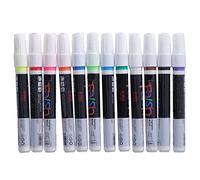 Qalvona 12 Marqueurs Fluorescents Effaçables, Couleurs Vives, Set de 12, Pointe Biseautée, Encre Fluide - Effaçable Sans Trace, Multi Usage pour Peinture et Graffiti