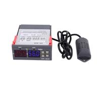 Qalvona Contrôleur Température et Humidité Numérique, Affichage Double Écran, Plage - 20 à 80°C, Capteur Intégré, 24V - Haute Précision, Boîtier Plastique Anti - Flamme, Usage Réfrigéra (12V)