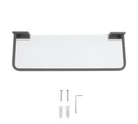 Qalvona Étagère Flottante Murale, Aluminium Espace et Acrylique, 40x10x3,5cm - Résistante à l'eau et à la Rouille, Gain de Place Optimal pour Salle de Bain et Cuisine (Grise)