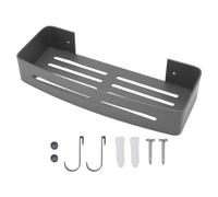 Qalvona Étagère Murale de Salle de Bain, Rack de Douche Simple Couche en Aluminium Espace, 32cm Noir - Solution de Rangement Pratique, Durable Anti - Rouille, Installation Facile (Grise)