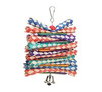 Qalvona Jouet à Mâcher en Bambou pour Perroquets, Piège à Doigts Multifonction, Naturel et Sûr, Accessoire pour Perruches, Inséparables, Diamantins - Matériau Premium, Anti - Anxiété, Id
