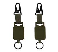Qalvona Lot de 2 Porte - Clés Mousqueton Extensible, Boucle Rapide avec Anneau Métallique, Léger et Pratique pour Sac et Pantalon - Résistant et Fonction Anti - Vol, Usage Quotidien (Verte)