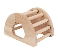 Qalvona Maison en Bois pour Hamsters, Arche Creuse en Chêne Et Pin, 13x10x8,5cm - Structure Robuste, Facile À Nettoyer, Cachette Naturelle pour Petits Rongeurs