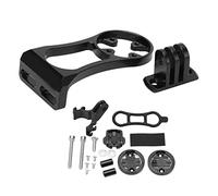 Qalvona Support Compteur Vélo en Aluminium et Plastique, Fixation Guidon Avant Rouge, Extension Pratique pour Ordinateur Vélo - Résistant et Compact, Installation Simple pour (Noire)