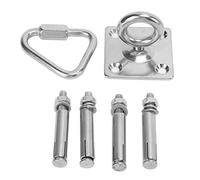 Qalvona Support de Suspension pour Hamac, Fixation en Acier Inoxydable, Crochet Carré et Boulon Triangulaire, Charge 250kg - Durable, Résistant à la Corrosion, Installation Facile pour